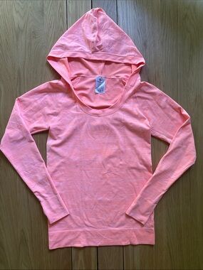 climawear Neon Coral Hooded Women's Long Sleeve Pullover